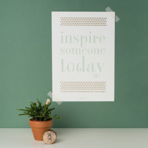 Inspire someone today (letterpress kaart)